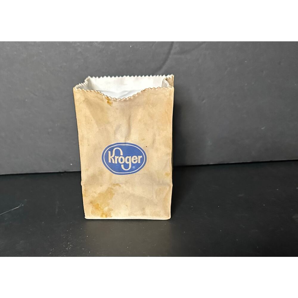MCM Style 4.5" Brown Paper Bag Porcelain Vase by Jewel Nurseries KROGER ceramic